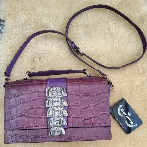 bolsa original carmim couro de crocodilo anos 2012 vintage