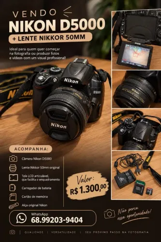 Vdndo uma máquina fotográfica profissional 