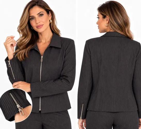 Blazer e Calça Alfaiataria risca de giz