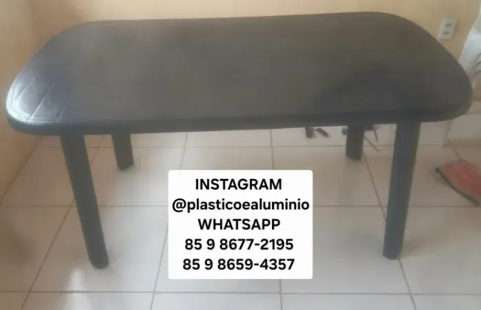 Mesa Retangular de Plástico, Desmontável Mesa tamanho 150x85