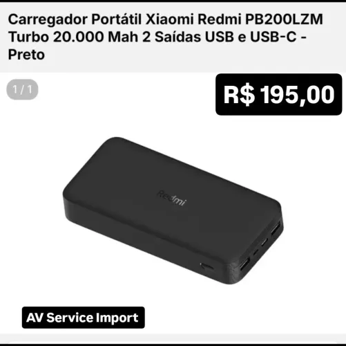 Carregador portátil xiaomi - AV Service Import