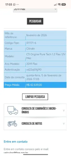 Citroen C3 Origine Pure Tech 1.2 Flex 12V MEC 2019