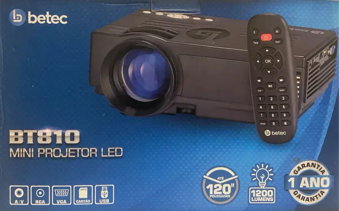 Mini Projetor Betec BT810 Completo | Caixa + Nota Fiscal | Estado de Novo
