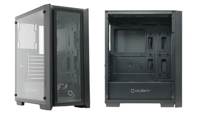 Gabinete Gamer Husky Dome 100, Mid Tower, ATX, Lateral e Frontal em Vidro, Sem FANs