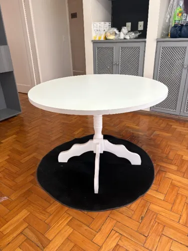 MESA CLÁSSICA REDONDA MDF BRANCO