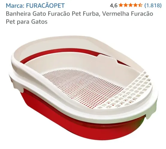 Bandeja Furacão Pet para gatos Furba vermelha