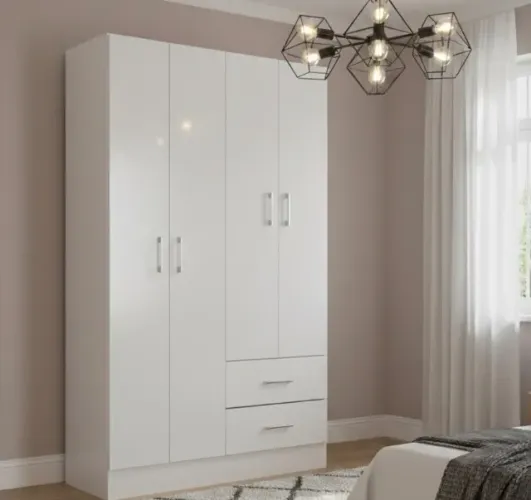 Guarda-Roupa 4 Portas Belluno 90 cm Branco