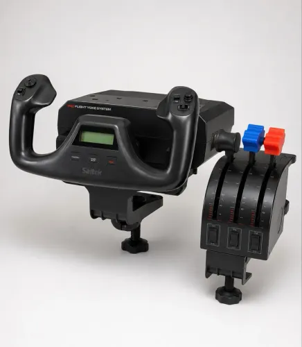 Kit Simulador de Voo Saitek - Yoke + Manetes + Suporte de Mesa