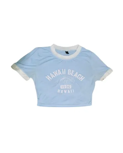 Blusa Cropped Feminina Azul Claro Shein - Tamanho P