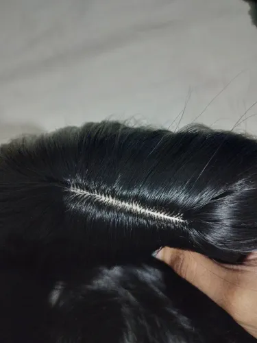 Peruca com franja wig, cabelo curto liso com ondas orgânicas