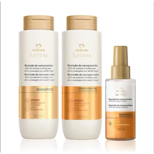 Kit Lumina Nutrição e Nanoprecisão Shampoo, Condicionador e Óleo Bifásico