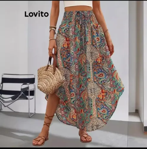 Saia Assimétrica Tribal Print