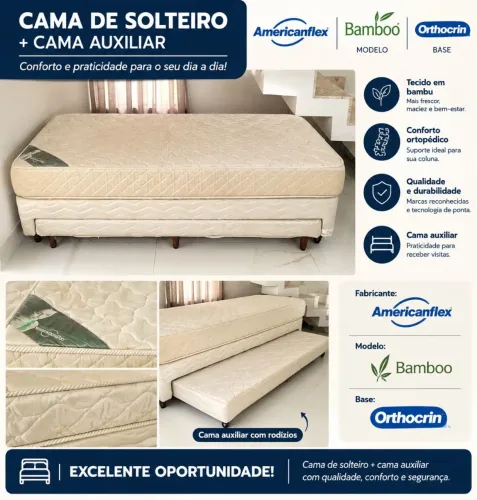 CAMA SOLTEIRO + CAMA AUXILIAR