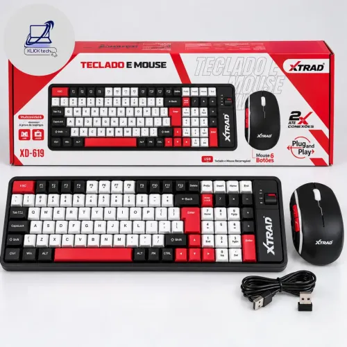 KIT TECLADO E MOUSE BLUETOOTH