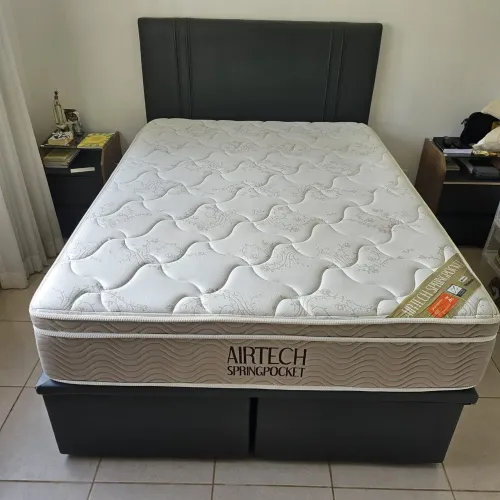 Cama Box/ Baú Ortobom c/ Cabeceira