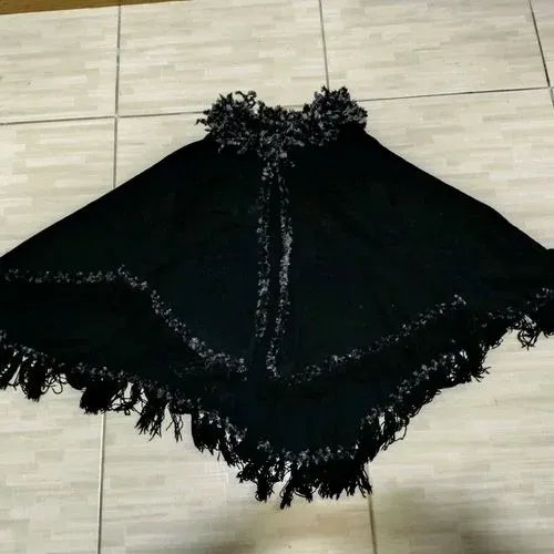 poncho portal tricot preto único