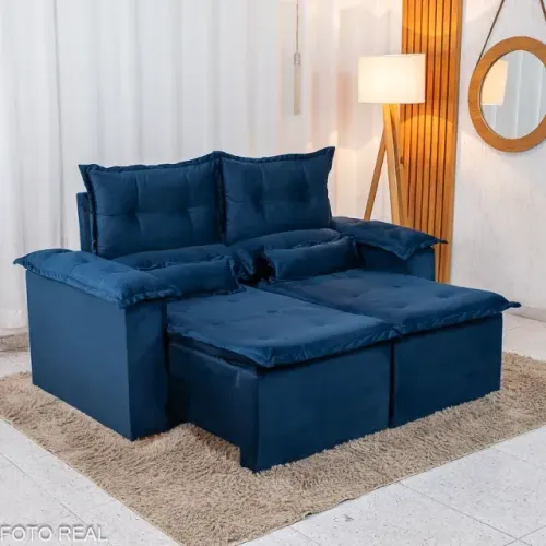 !!! ENTREGA GRATIS !!! Sofá Retrátil Reclinável Nicole 1.80m Veludo