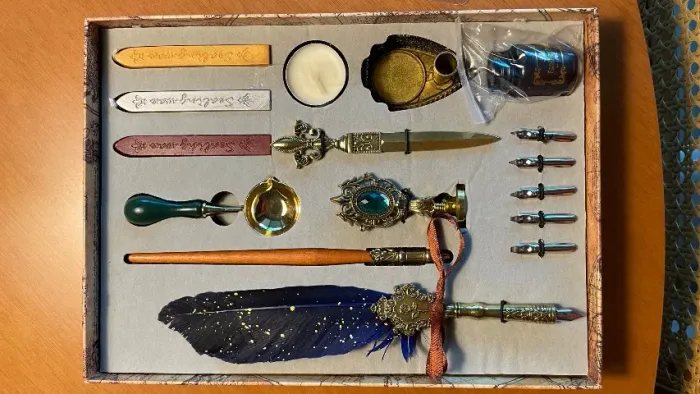 Kit Caneta de Imersão de Pena e Madeira