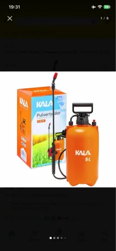 Pulverizador Veneno Manual Lateral 5l Kala Laranja P/ Jardim