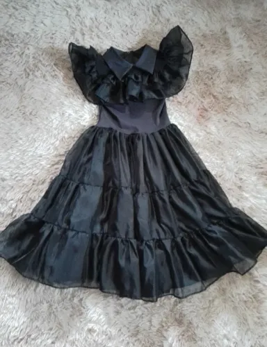 Vestido Wandinha Halloween 