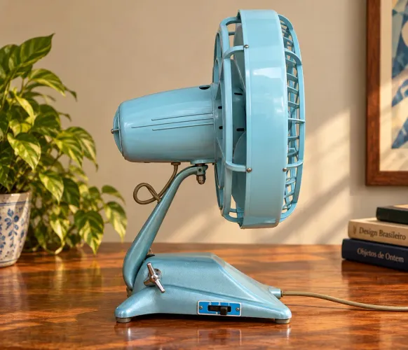 Ventilador Antigo ARNO Vintage Azul - 3 Velocidades - Colecionável