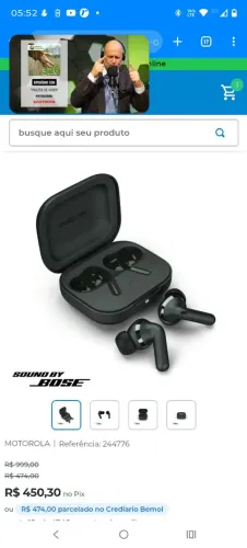 Moto Buds + (case e fone esquerdo)
