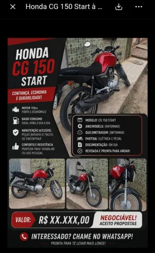 Uma ótima moto para o dia dia.