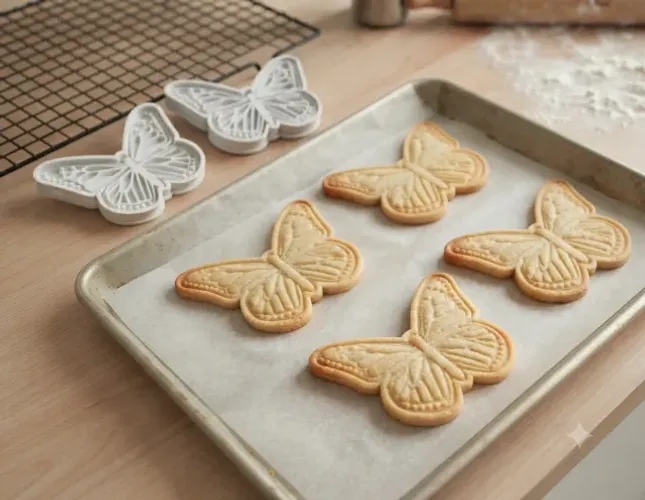 KIT CORTADOR E MARCADORES DE BISCOITO BORBOLETAS - 1 PEÇA
