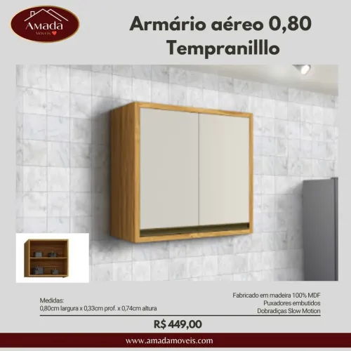 Armário aéreo 0,80 Tempranilllo - à pronta entrega
