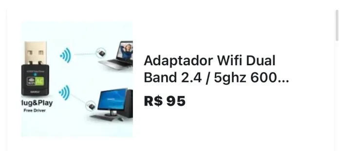 Adaptador Wi-Fi 5ghz usb