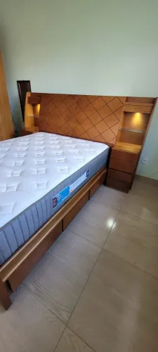 Cama Luciana Móveis - Madeira maciça Imbuia 125