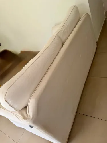 Sofá 2 lugares branco em brim ótimo estado 