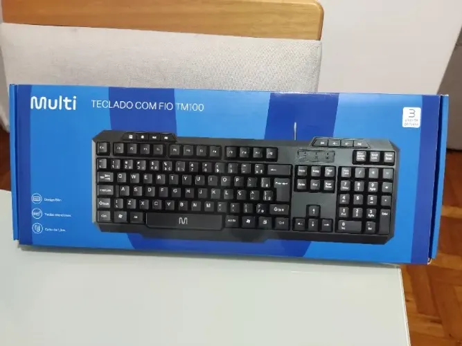 Teclado Multimidia Slim Preto Usb Multilaser TM100 Novo e Lacrado