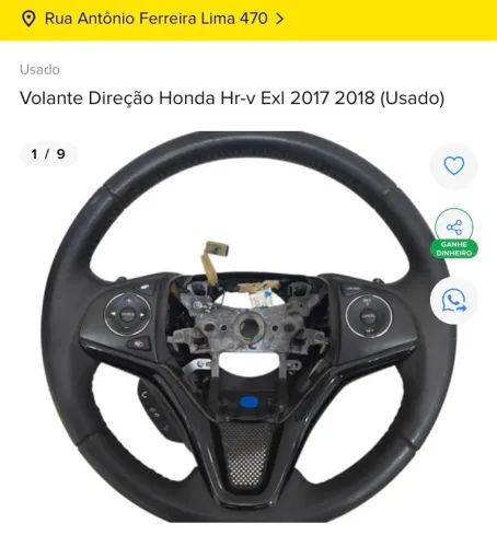 VOLANTE DIREÇÃO HONDA HR-V EXL 2017 2018 