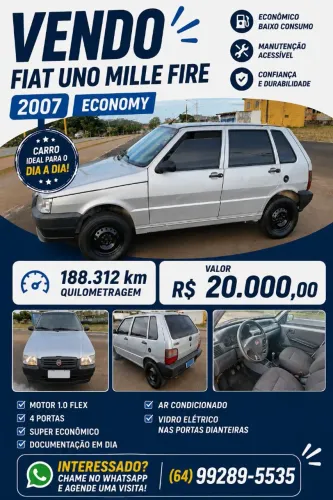 Fiat Uno Mille 1.0 Fire/ F.flex/ Economy 4P 2008