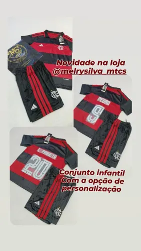 Conjunto infantil do Flamengo,com opção de personalização