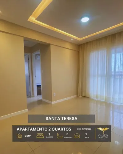 APARTAMENTO 2 QUARTOS (1 SUÍTE),VARANDA, EM SANTA TERESA