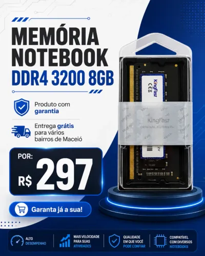 memoria ddr4 3200 8gb notebook nova lacrada