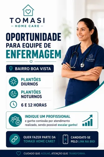 Técnico de Enfermagem | Cuidador de Idosos | Plantões Diurnos e Noturnos | Joinville