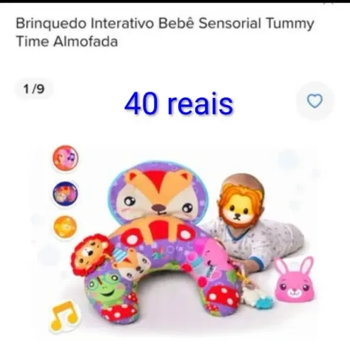 Almofada sensorial tummy time para bebê 