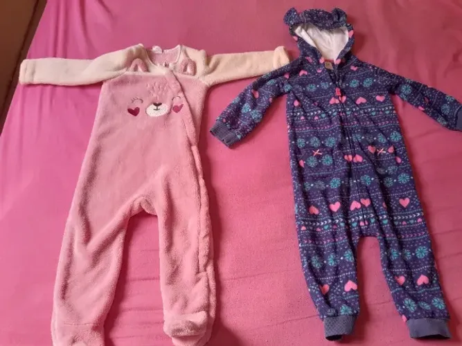 Macacão menina rosa e azul