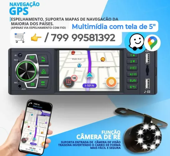Multimídia tem/ universal, para qualquer veículo de tela 5.6