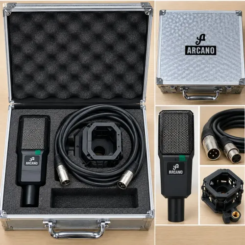 Microfone Arcano + Case + Cabo XLR + Shock Mount