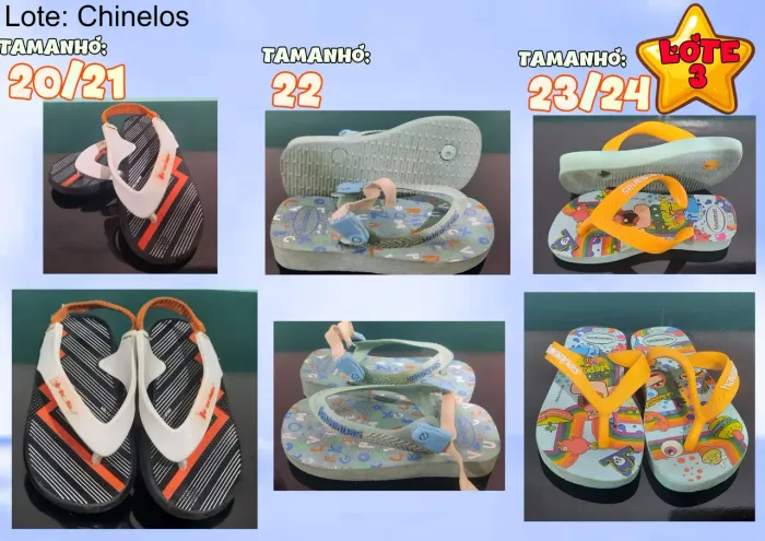 Lote chinelos infantil 