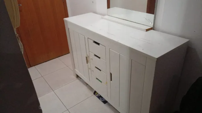 Buffet aparador de madeira maciça branco