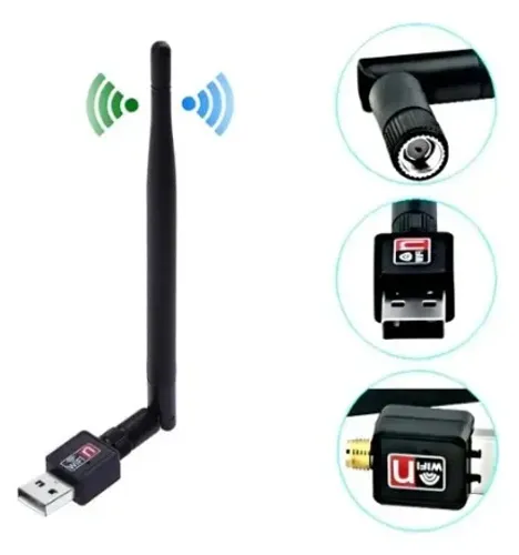 Antena Wifi Usb Longo Alcance Pc Notebook Adaptador Wireless