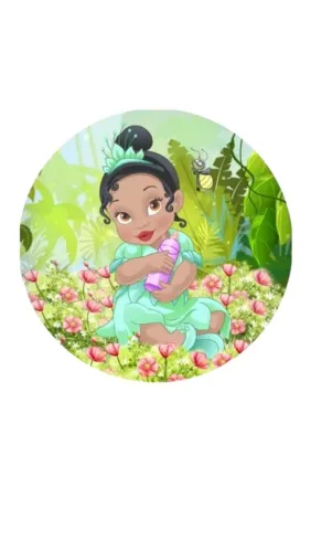 Capa Painel redondo tecido Princesa tiana