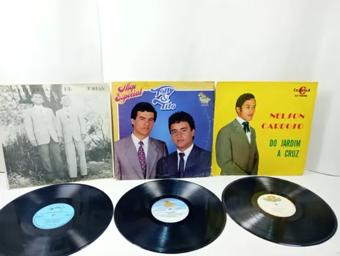 Lote 3 LPs Vinil Gospel Raro (Joel & Jonas + Tony & Tito + Nelson Cardoso 1968)