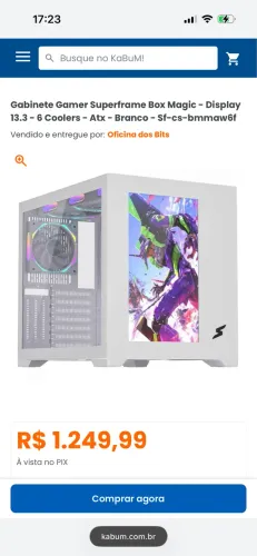 Gabinete Gamer SuperFrame Box Magic Display 13.3