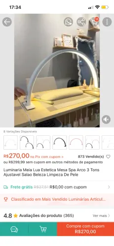 Vende luminária de mesa